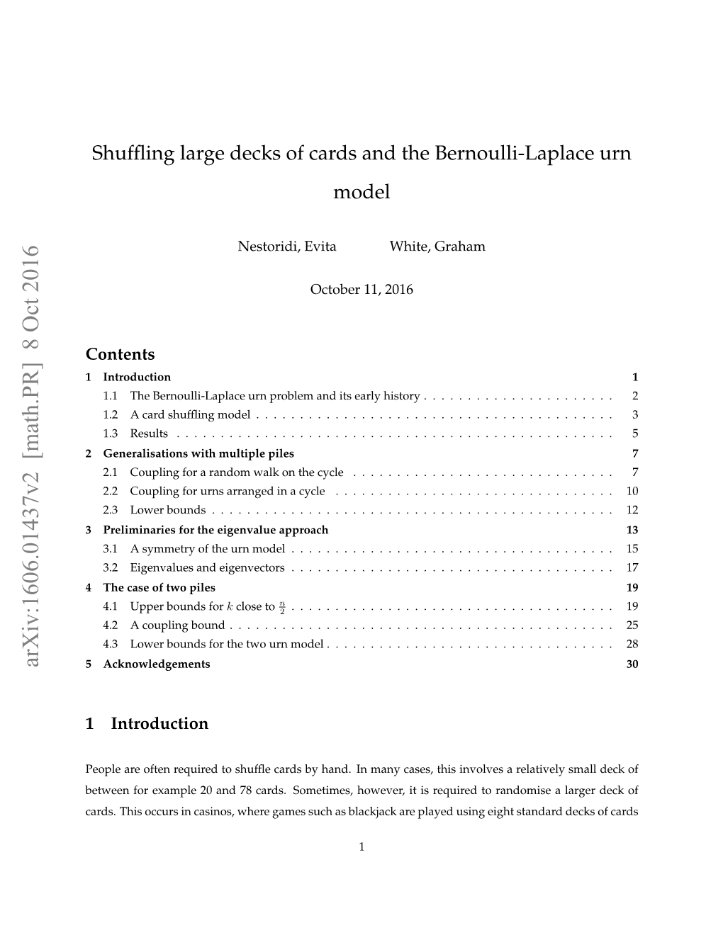 Shuffling Large Decks of Cards and the Bernoulli-Laplace Urn Model