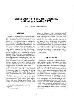 Monte Desert of San Juan, Argentina, As Photographed by ASTP