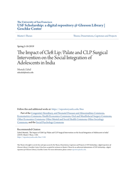 The Impact of Cleft Lip/Palate and CLP Surgical Intervention on the Social Integration of Adolescents in India