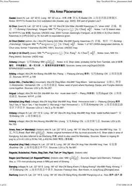 Wa Area Placenames
