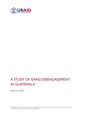 A Study of Gang Disengagement in Guatemala
