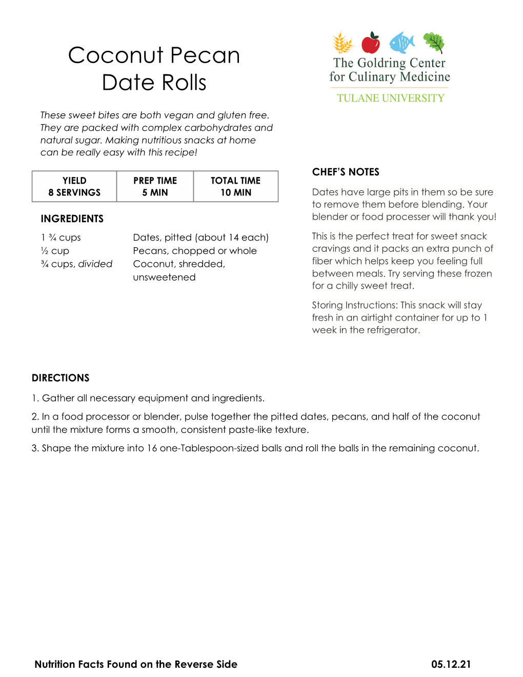 Coconut Pecan Date Rolls