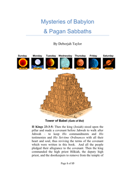 Mysteries of Babylon & Pagan Sabbaths