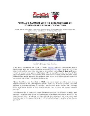 Portillo's Partners with the Chicago Bulls on “Fourth