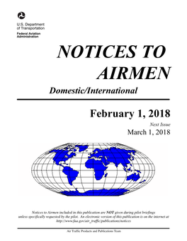 February 1, 2018 Notices to Airmen