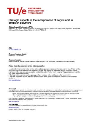 Strategic Aspects of the Incorporation of Acrylic Acid in Emulsion Polymers