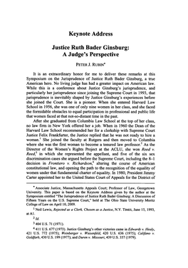 Justice Ruth Bader Ginsburg: a Judge's Perspective