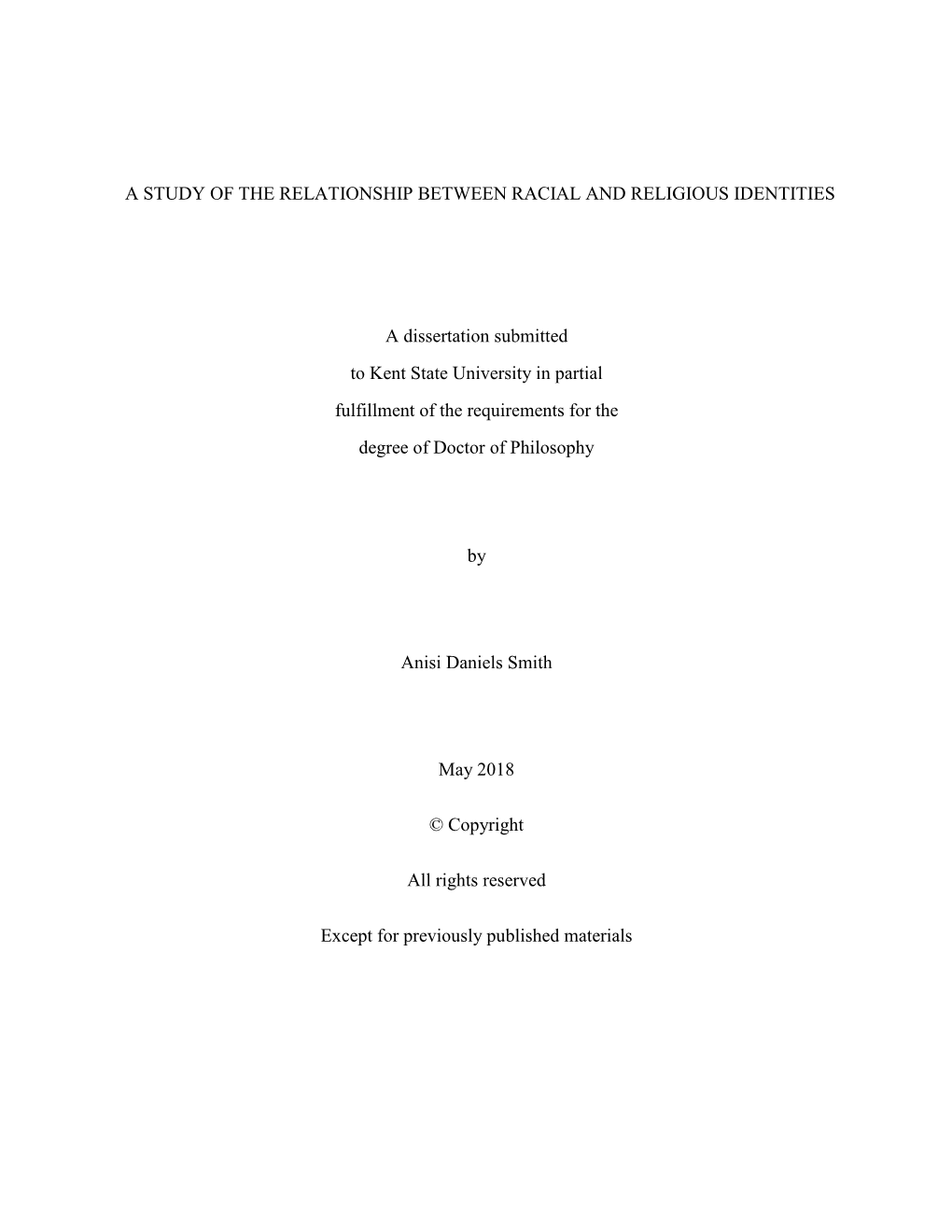 A Study of the Relationship Between Racial and Religious Identities