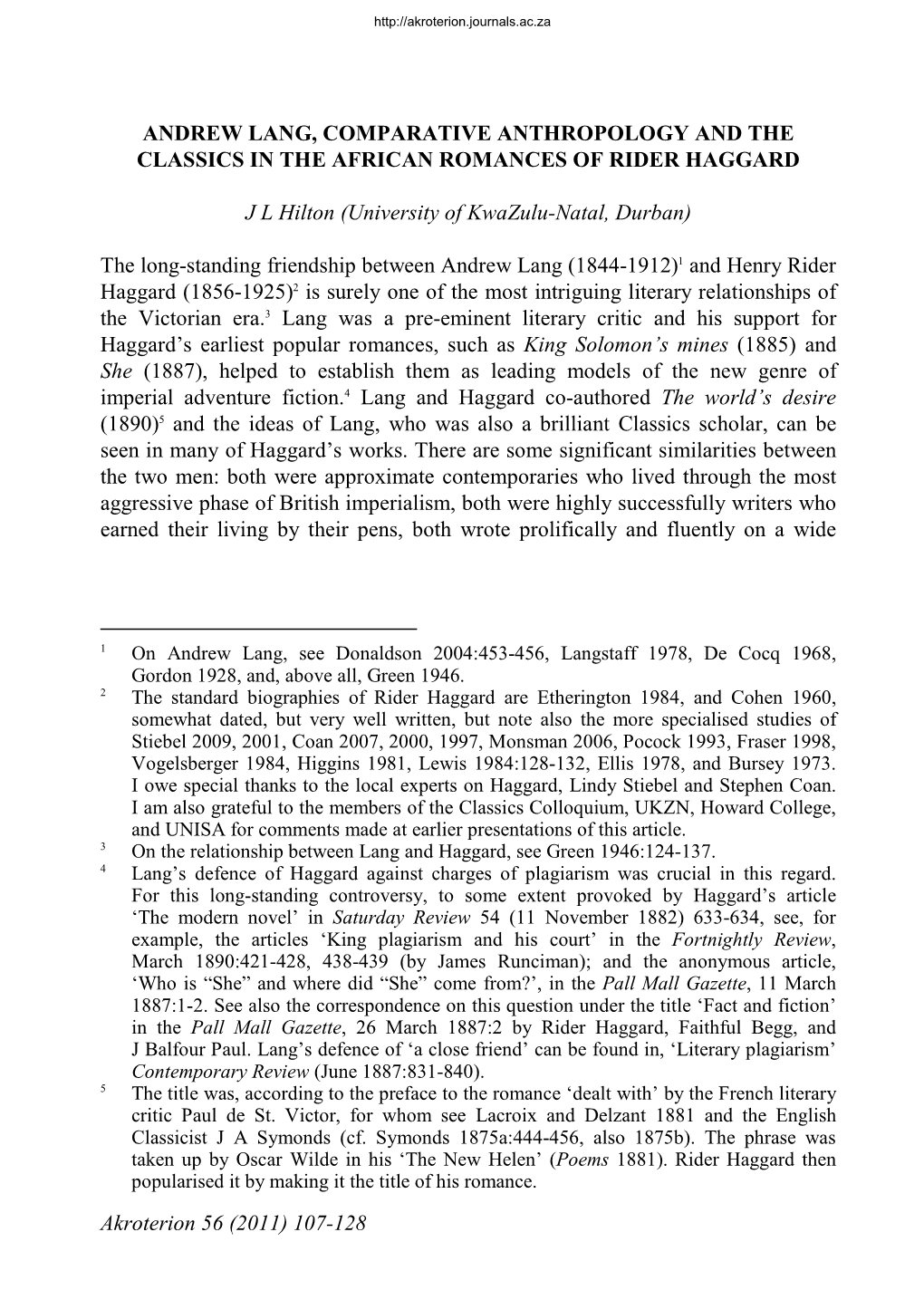 107-128 Andrew Lang, Comparative Anthropology