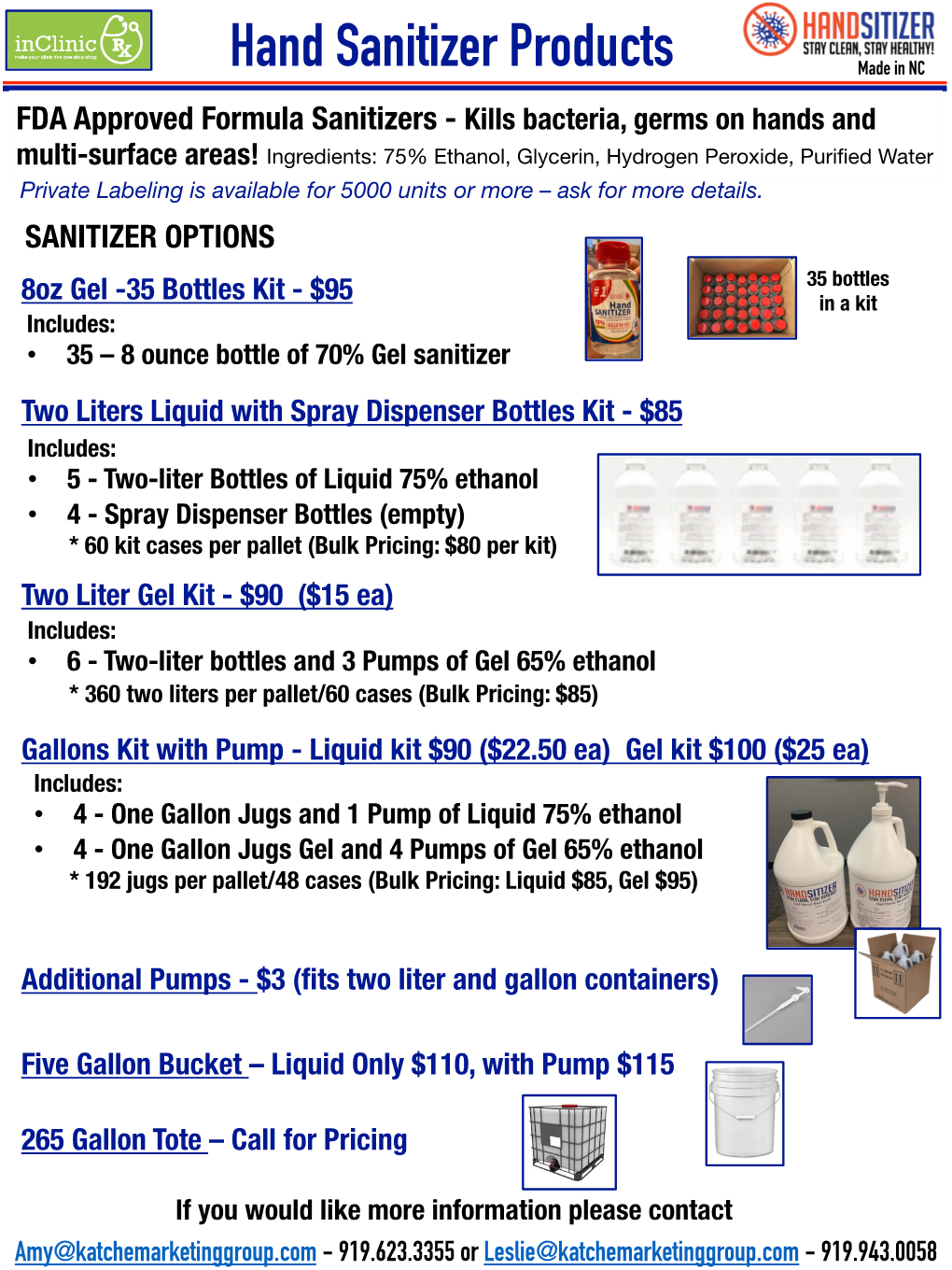 Sanitizer and Disinfectant Details Sheet