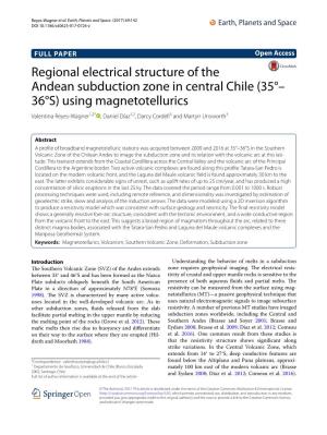 Regional Electrical Structure of the Andean Subduction Zone in Central Chile (35°–36°S) Using Magnetotellurics