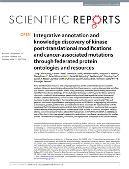 Integrative Annotation and Knowledge Discovery of Kinase Post