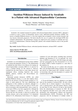 Sneddon-Wilkinson Disease Induced by Sorafenib in a Patient with Advanced Hepatocellular Carcinoma