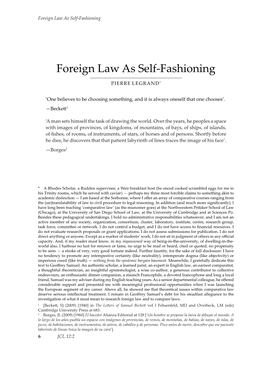 Foreign Law As Self-Fashioning