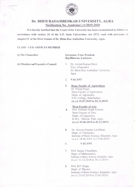 Dr. BHIM RAOAMBEDKAR UNIVERSITY, AGRA Notification No