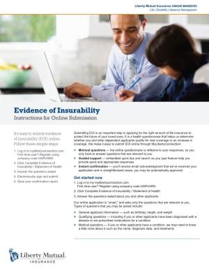 Evidence of Insurability Instructions for Online Submission