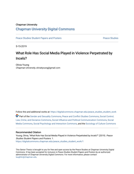What Role Has Social Media Played in Violence Perpetrated by Incels?