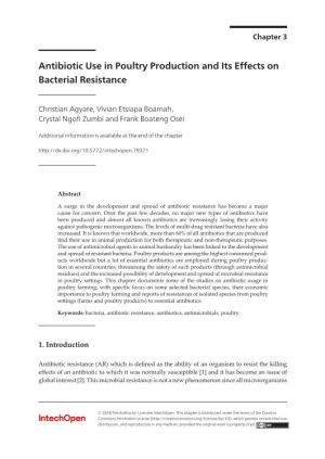 Antibiotic Use in Poultry Production and Its Effects on Bacterial Resistance