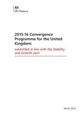 2015-16 Convergence Programme for the UK