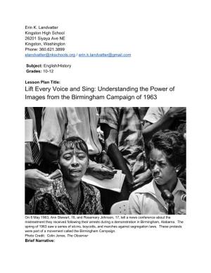 Lift Every Voice and Sing: Understanding the Power of Images from the Birmingham Campaign of 1963