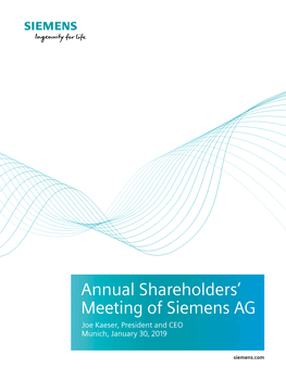 Annual Shareholders' Meeting of Siemens AG