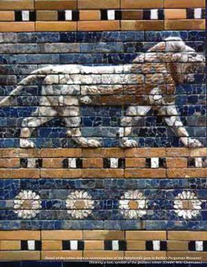 Detail of the Ishtar-Gate (A Reconstruction of the Babylonian Gate in Berlin’S Pergamon Museum): 2 Showing a Lion, Symbol of the Goddess Ishtar