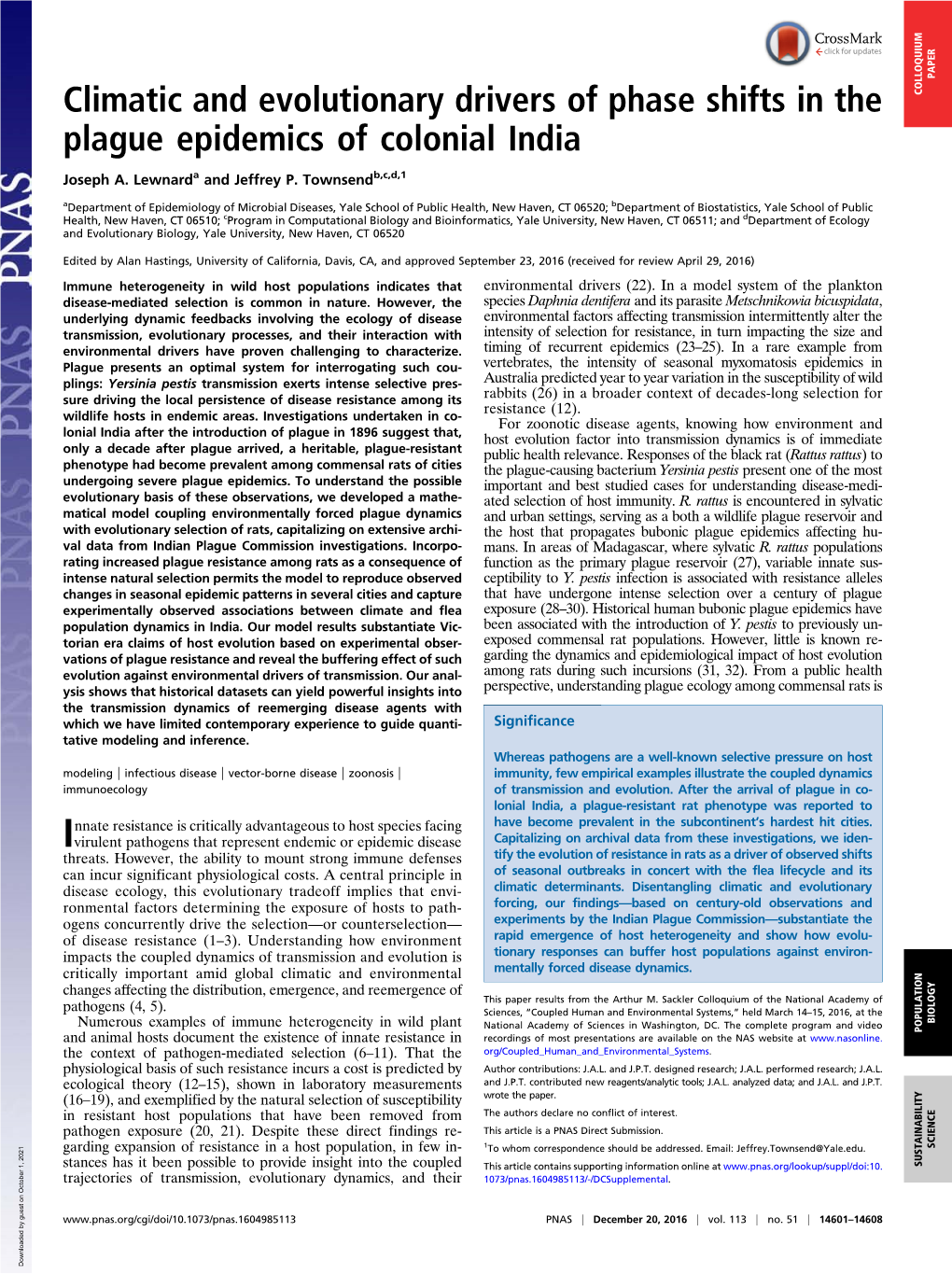 Climatic and Evolutionary Drivers of Phase Shifts in the Plague