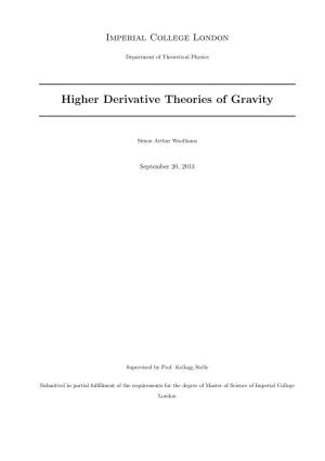 Higher Derivative Theories of Gravity