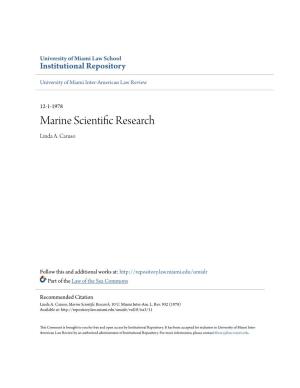 Marine Scientific Research Linda A