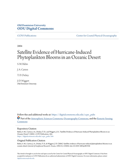 Satellite Evidence of Hurricane-Induced Phytoplankton Blooms in an Oceanic Desert S