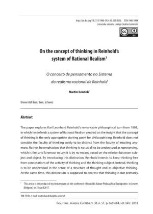 On the Concept of Thinking in Reinhold's System of Rational