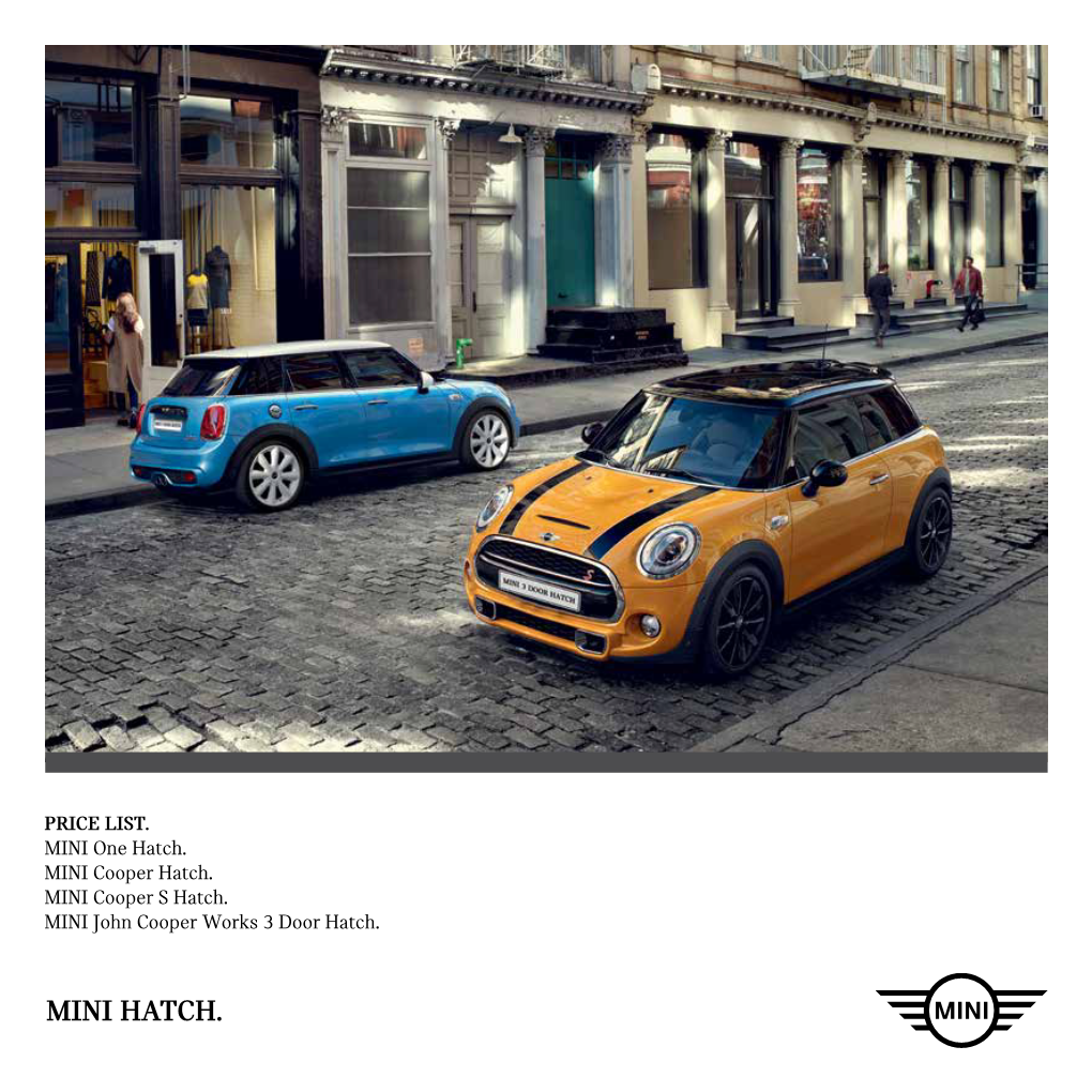 MINI HATCH. RECOMMENDED Retail Price in Rand* (Incl