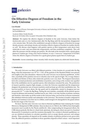 On Effective Degrees of Freedom in the Early Universe