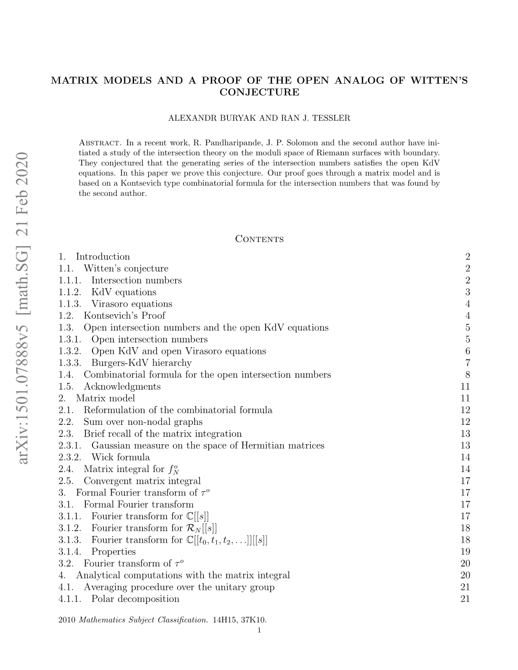 Arxiv:1501.07888V5 [Math.SG]