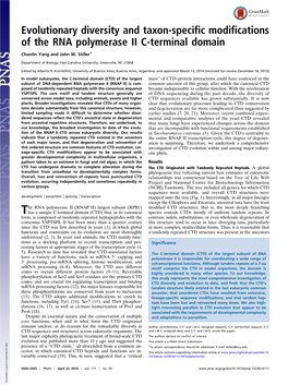 Evolutionary Diversity and Taxon-Specific Modifications of the RNA Polymerase II C-Terminal Domain