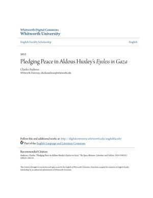 Pledging Peace in Aldous Huxley's Eyeless in Gaza