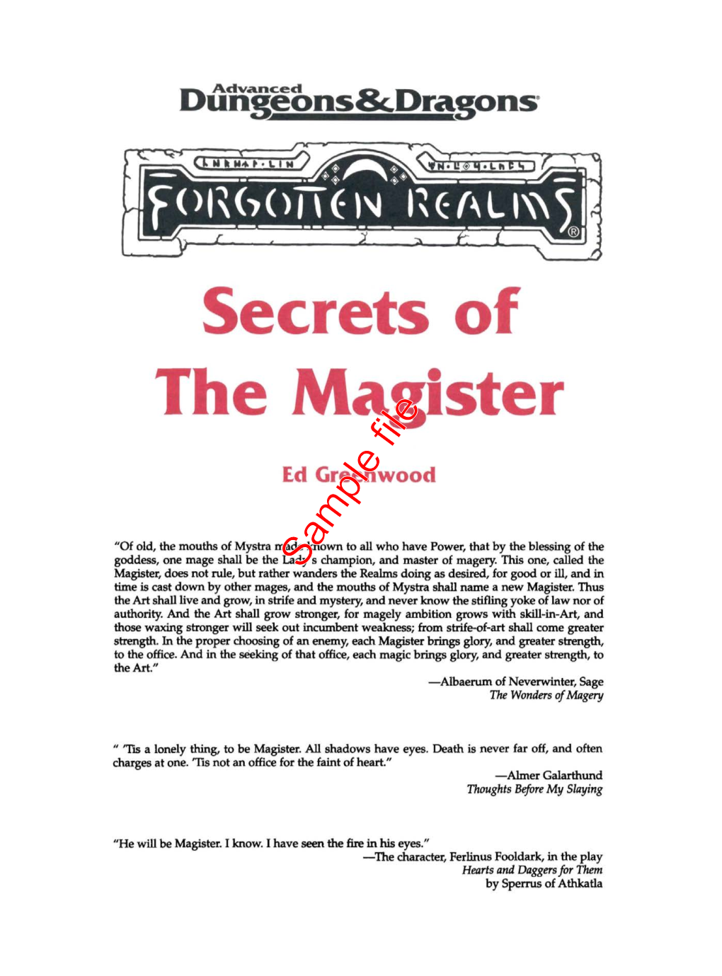 Secrets of the Magister