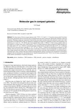 Molecular Gas in Compact Galaxies
