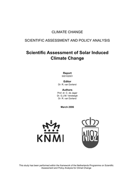 MNP Rapport 500102001 Scientific Assessment of Solar Induced