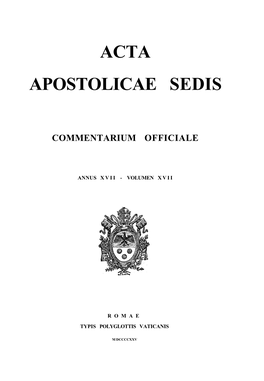 Acta Apostolicae Sedis