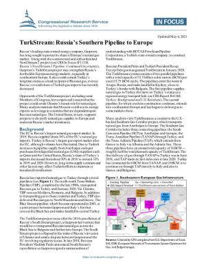 Turkstream: Russia's Southern Pipeline to Europe
