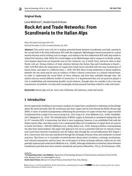 Rock Art and Trade Networks: from Scandinavia to the Italian Alps