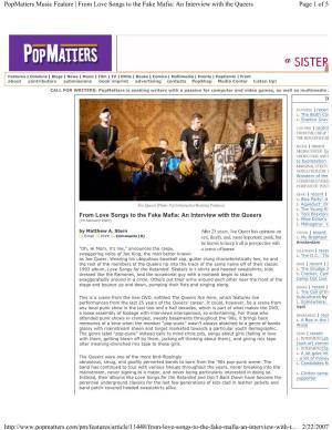 Page 1 of 5 Popmatters Music Feature | from Love Songs to The