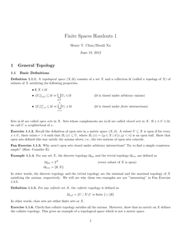 Finite Spaces Handouts 1