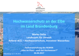 Hochwasserschutz an Der Elbe Im Land Brandenburg