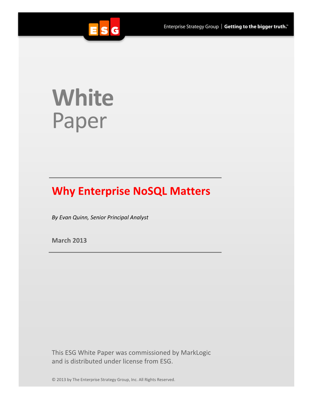 Why Enterprise Nosql Matters