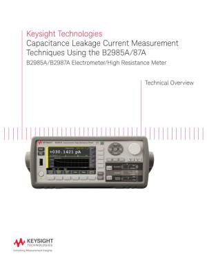 Capacitance Leakage Current Measurement Using the B2985A/87A