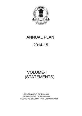 Annual Plan 2014-15 Volume-Ii Statements