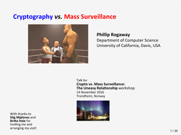Cryptography Vs. Mass Surveillance