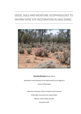 Ecophysiology to Inform Mine Site Restoration in Arid Zones ______